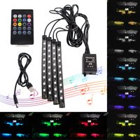 Neon 36 48 72 LED Auto Innen Umgebungsfußlicht mit USB Drahtlose Fernbedienung Musik APP Steuerung Auto RGB Atmosphäre Dekorative Lampe