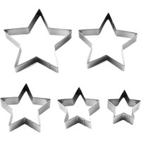5Pcs Star Cookie Cutters Set Fondant Molds Stainless Steel Easy To Clean Cut Set Cookie Baking Mould For Baking Enthusiasts