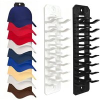 Closet Cap Rack Hat Organizer for Baseball Caps Sundries Storage Plastic Adhesive Hat Hooks for Door Closet Space Saving