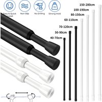 Shower Curtain Rods 40-280cm Spring Rod Tension Rod Extendable Curtain Pole No Drill Tension Poles for Clothes Windows Cupboard