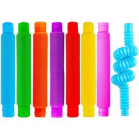 6Pcs Decompression Retractable Pop Tube Ripple Color Relief Anxiety Fidget Funny DIY Sensory Toy Parent-child Interactive Gift
