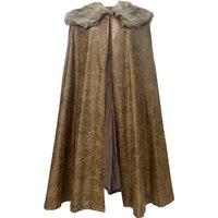 Premium Men's Medieval Viking Cape with Fur Trim Brown Cloak Nordic Warrior Costume LARP Fantasy Winter Warm Mantle for Adults
