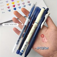 4pcs Art Stationery Set Gel Pens Soft Brush Pens Multicolor Soft Tip Highlighters in Vintage Colors Drawing Highlighters A7981