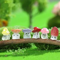 12/36pcs Mini Mushroom Garden Decoration Mini Mushroom Fluorescent Moss Landscape Decoration DIY Fairy Tale Garden Accessories