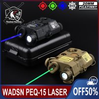 WADSN PEQ 15 Laser Pointer Zero Adjustable Airsoft Red Blue Green Dot Indicator Strobe White LED Flashlight Hunting Scout Light