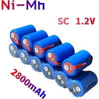 New 4/5SC SC Sub C li-ion Li-Po Lithium Battery High-Discharge 1.2V 2800mAh Rechargeable Ni-MH Batteries With Welding Tabs