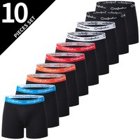 5/10 Pack Multi-size Teenagers To Adults Men's Boyshort Leisure Sports Joker Elastic Waist Long Men's Underwear Can Be Parent-ch