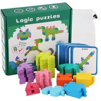 66-piece snap-on creative and fun jigsaw puzzle for children's early education and intelligence, geometric shape logical thinkin