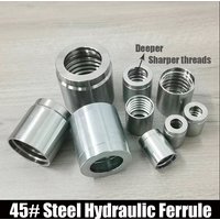 1 Set 2-teilige Hydraulik-Schlauchendstücke 6mm~32mm Ohne Abziehen Crimpverbinder Gummischlauch-Kompressionshülse Stahlhülse