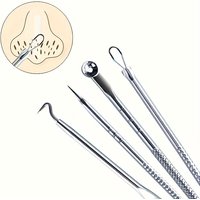 4pcs/set Blackhead Needle Pimple Blemish Skin Care Women Beauty Care Pore Cleanser Needle Hook
