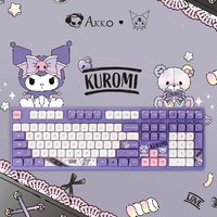 Akko x Kuromi 3108 Mechanical Keyboard 2.4GHz & Wired Cute Cartoon Anime Keyboard Gift for Mechanical Keyboard Fans