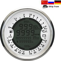 85mm 6 in 1 Car Marine Multi-function GPS Speedometer Tachometer Voltmeter 12V 24V Fuel Level Water Temp Oil Pressure 5Bar 10Bar image 4