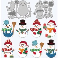 2pcs Winter Snowman Cutting Dies Hat Scarf Carbon Steel Die Cuts Christmas Embossing for Scrapbooking Card DIY Craft Decoration