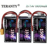 TERANTY 2S Battery 7.4V 1800mAh Lipo Battery 45C for RC Helicopter Car Boat Quadcopter Drone Truck Lightweight T/T30/XT60/JST