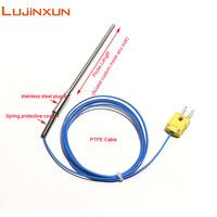 LUJINXUN WRNK-191 Bendable Probe Type K Armoured Thermocouple Sensor Wire Dia.1-5mm 100-500mm Temperature Range 0-1100 Degree 1P