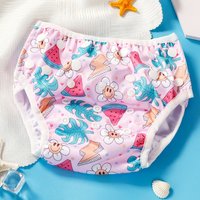 Adjustable Washable Diaper for Swimming Cute Print Baby Swim Diaper Eco-Friendly Baby Fitting Swimmers