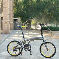 20 Inch 9 Speed Folding Bike Flywheel 11-32T Aluminum Alloy 406 Wheel V-Brake Bicycle 52T Crankset Portable City Folding Bike