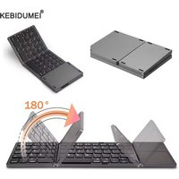 Folding Bluetooth Keyboard With Touchpad For IOS Android Windows Office Mini Wireless Keyboard Storage Three Systems Universal