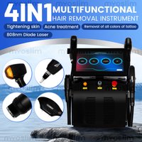 5000W 4-in-1 Soprano Titanium Ice Platinum Diodenlaser 4 Wellenlängen ND:YAG RF IPL OPT Gerät Schmerzlose Haarentfernungsmaschine