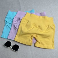 logo High Elastic European and American Peach Pants Hip Yoga Pants Sports Triple Pants Naked Fitness Shorts Women