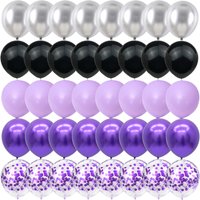 40PCS Black, purple, silver Balloons Gender Reveal Wedding Valentine's Day Baby Shower Birthday Globos Party Decorations
