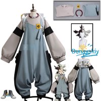 Anime Gachiakuta Dear Santa Role Play Costume Classic Fitted Jumpsuit Matching Wig Cosplay Props for Carnival and Themed Parties