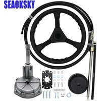 Outboard Boat Steering System Outboard Single Turbine Rotating W/ Marine Steering Wheel Cable 12FT
