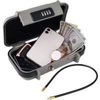 Portable Small Lock Box Combination Security Case Lockbox with Code Waterproof Mini Travel Box with Removable Chain Security Box