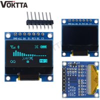 0.96 Inch OLED Display Module SSD1306 SPI/IIC Serial 128X64 LCD 7 Pin Blue White for Arduino(Pin Headers Soldered)