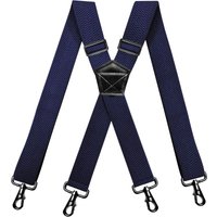 Men's Braces Wide 3.8 Cm with 4 Carabiner Hooks Long One Size for Men and Women Adjustable and Elastic X-Back Heavy Duty