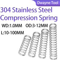 WD1.0mm, OD3-12mm, L 10-100mm 304 stainless steel small compression spring, covering industrial/toy/vending machine/DIY fields