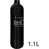 TUXING 300Bar 1.1L Carbon Fiber Cylinder 4500Psi High Pressure Diving Tank Black HPA Air Bottle Scuba Diving Thread M18*1.5