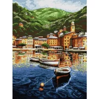 Sampan Scenic Pattern Joy Sunday Counted Cross Stitch Kit DIY Handmade 14 16 11CT HD Printed Fabric Sewing Embroidery Home Decor