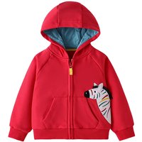 Jumping Meters 2-7T Crab Applique Outwear Baby Girls Hooded Shirts With Zipper Hot Selling Children's Jackets Outwear Spring