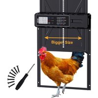 Large Automatic Chicken Coop Door w/Timer LCD 3 AA Battery Operated Battery Excluded Farm Use