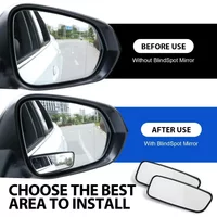 2PCS 60 Degree Wide Angle Additional spherical dead zone mirrors on regular car side mirrors blind zone mirrors