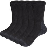 YUEDGE Mens Hiking Socks Moisture Wicking Cushioned Crew Socks Padded Work Boot Socks For Size 37-46, 5 Pairs