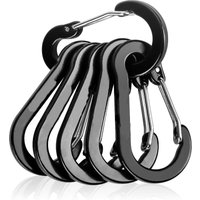 6Pcs New Fishing Accessories Aluminum Alloy Carabiner Wire Buckle Keychain Outdoor Camping Climbing Snap Clip Lock Buckle Hook