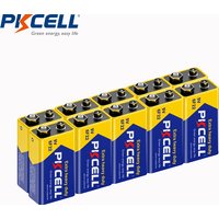 10PC PKcell 9V 6F22 battery 9 V Dry Non-Rechargeable Batteries as PPP3 6lr61 For remote control smoke detector Alarm Microphone