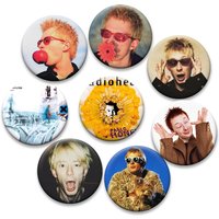Round Music Singer Exquisite Brooches Radioheads Thom Yorke Soft Button Pins Punk Band Badge Backpack Coat Decoration Gifts