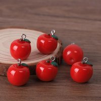 5Pcs Resin Charms Fruit Pendant Red Green Apple Resin Pendant For DIY Jewelry Bracelet Earrings Accessories Making