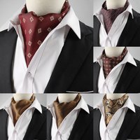 Men's Fashion Cravat Pocket Square Paisley Floral Formal Cravat Ascot Tie Business Office Wedding Party Gentleman Luxury Gift