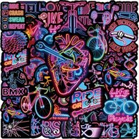 10/30/50pcs Neon Cool Bicycle Graffiti Stickers MTB Bike Cartoon Decals Waterproof DIY Luggage Skateboard Helmet Car Sticker Toy