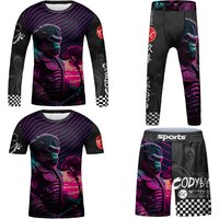 Kid's MMA Muay Thai Jiu Jitsu Rashguard Boys Children Sportswear Boxing Sport Suit Training Running Set Gym Clothing Tracksuit