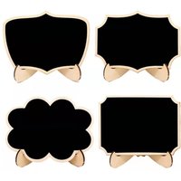 10pcs Mini Lace Shape Chalkboards with Support Message Board Signs Table Place Card Signs for Home Birthday Wedding Party