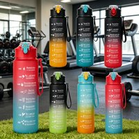High-End Frosted Dual-Color Gradient Pattern Water Cup, Inspirational Water Bottle with Scale, Minimalist Style, Essential