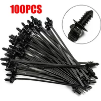 100/50Pcs Self-Locked Nylon Cable Tie Push Clips Wire Tie Released Zip Straps Car Pipe Cable Fastener Bundle Fixed Binding