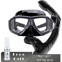 Myopia Diving Mask Snorkel Set with anti fog Spray for spearfishing gear swimming masks googles nearsighted lenses short-sighted
