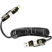 240W 4-in-1 mini Car Spring Data Cable For Xiaomi HUAWEI OPPO Mobile Phone USB C Fast Charging Cord