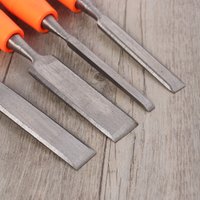4 pcs 6/12/18/24Mm Flat Mouth Chisel Tool Set Rubber Handle Anti Slip Wood Carving Tools For Beginners Professionals Carving